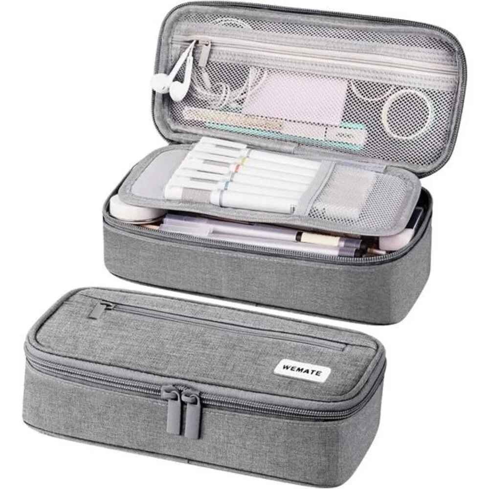 Large Back to School Pen‎ Case: Big Capacity Pencil Pouch & Stationery Organizer